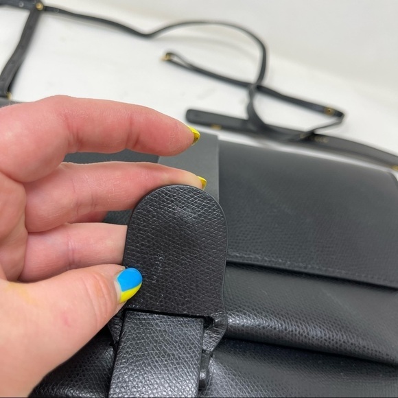 Senreve Black Leather Pebbled Convertible Belt Clutch Crossbody Bag - Picture 4 of 14